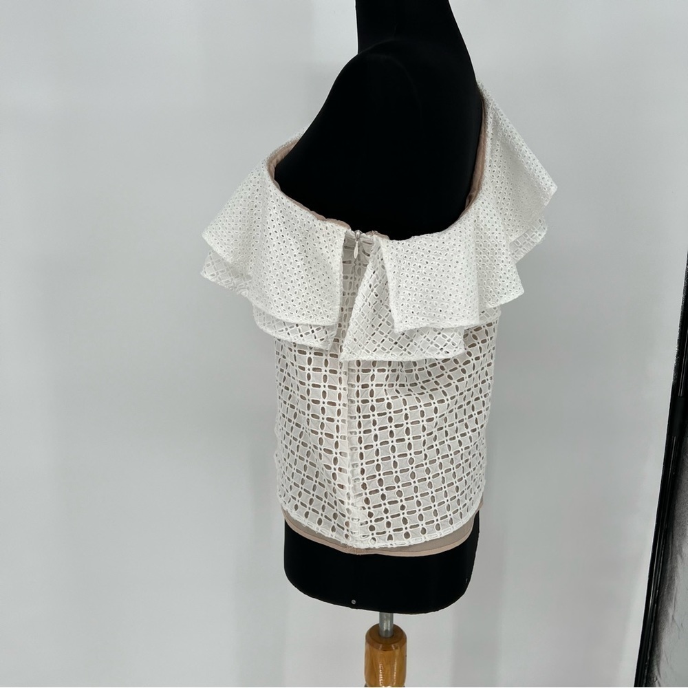 J. Crew One Shoulder Ruffle‎ Eyelet Top - Picture 10 of 15
